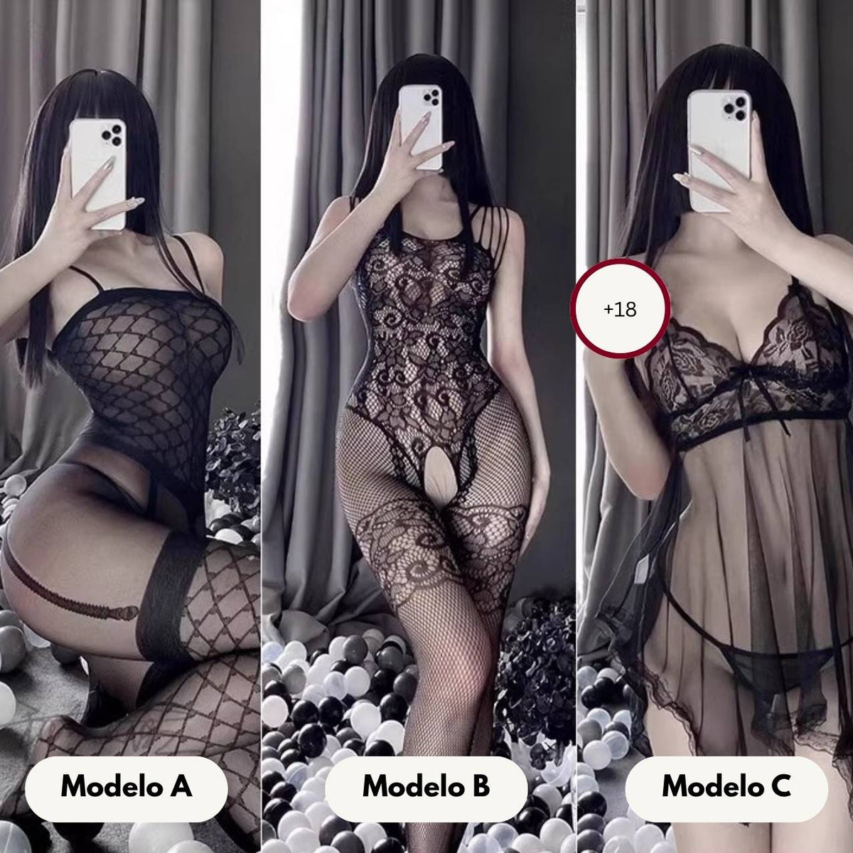 Bodysuit Sensual de Red Expandible - Modelos A, B, C