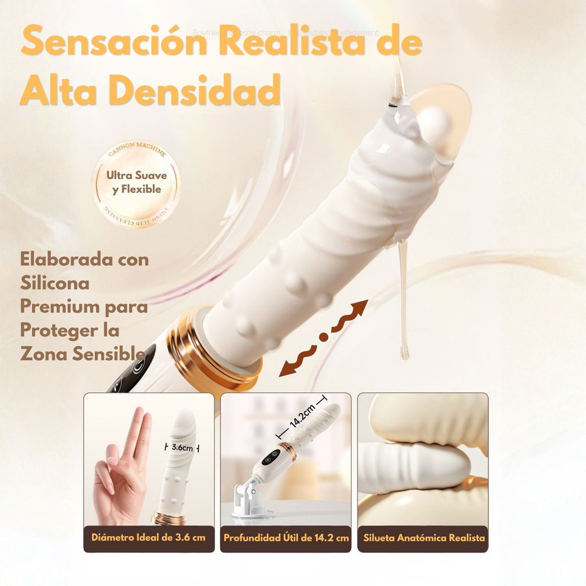 Dildo Automático Telescópico con Ventosa