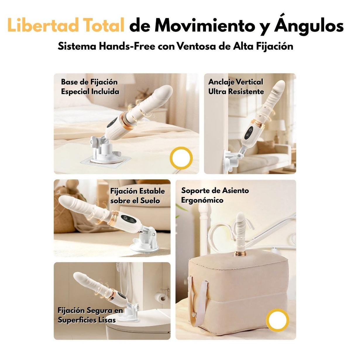Dildo Automático Telescópico con Ventosa