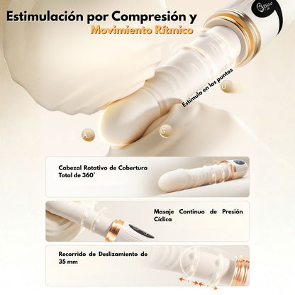 Dildo Automático Telescópico con Ventosa