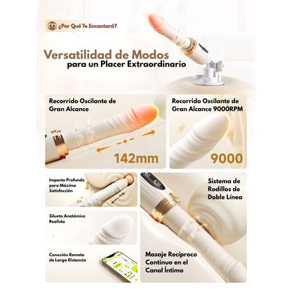 Dildo Automático Telescópico con Ventosa
