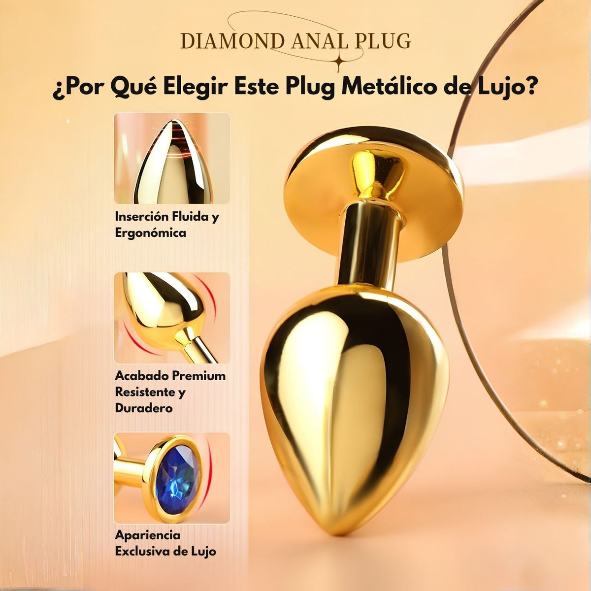 Plug Anal Metálico con Gema