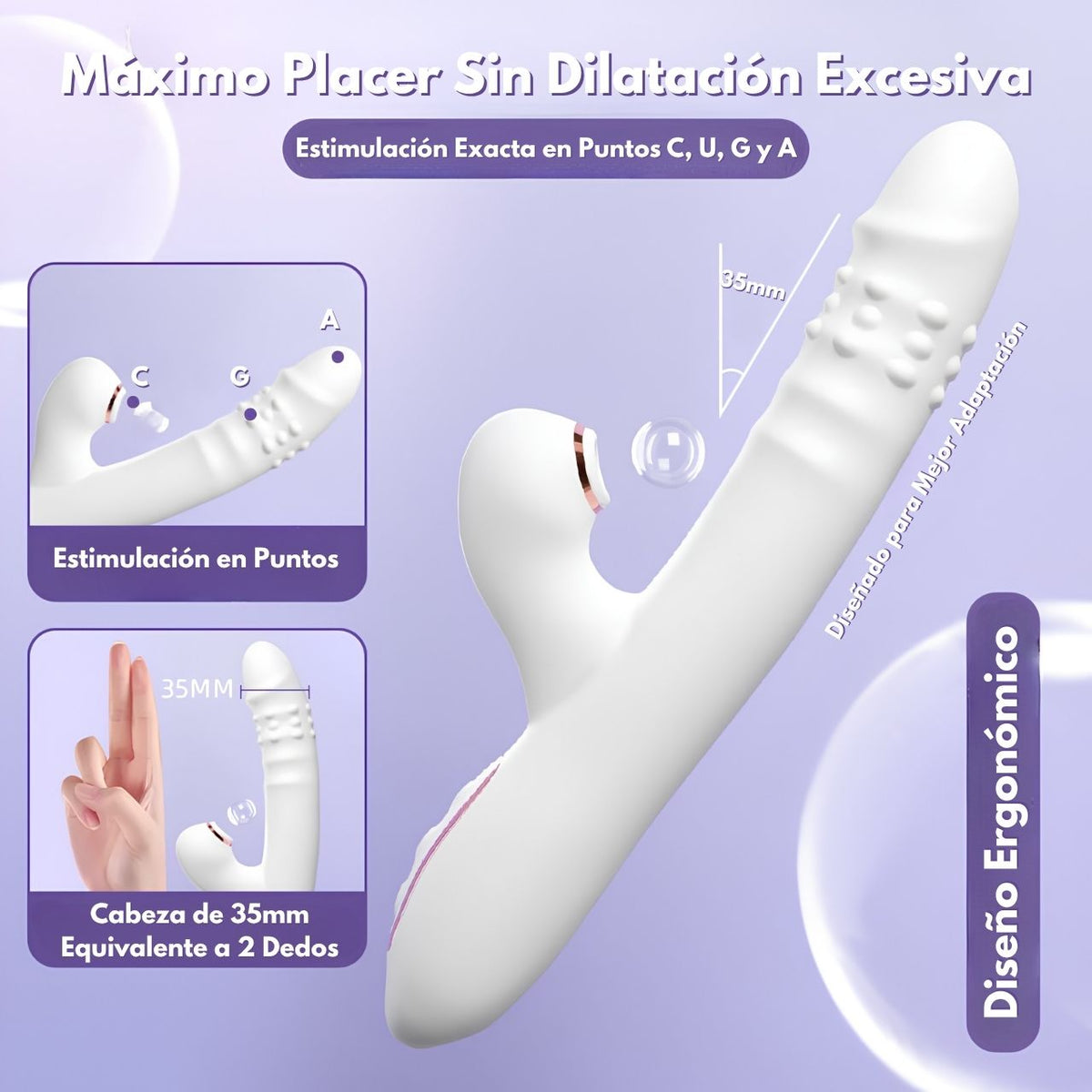 Dildo Telescópico Extensible con Succión