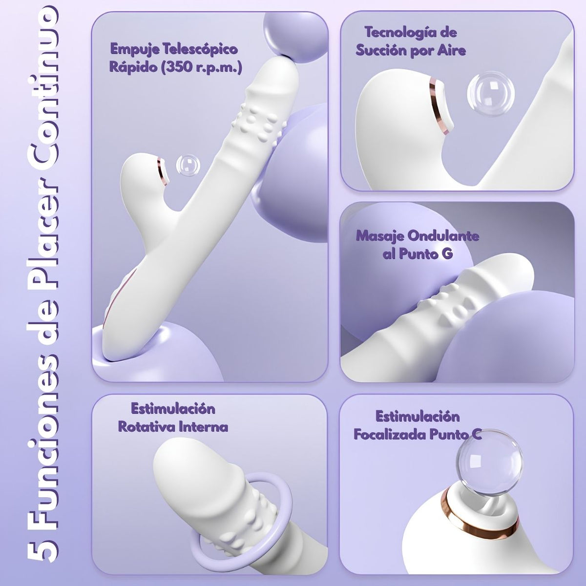 Dildo Telescópico Extensible con Succión